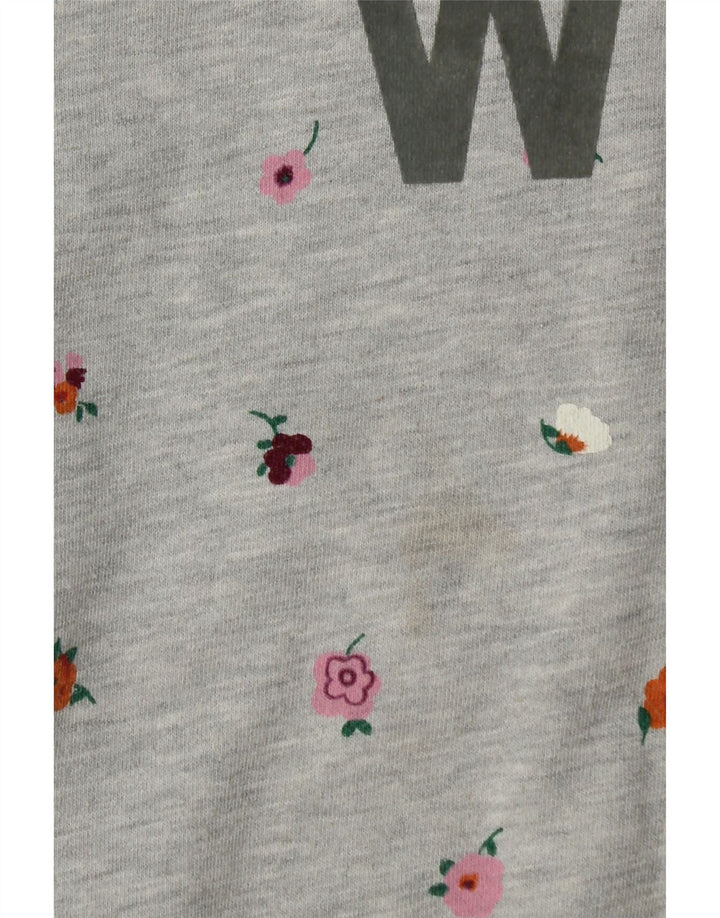 Felpa grafica da donna Jack Wills Jumper UK 8 Small Grey Floral