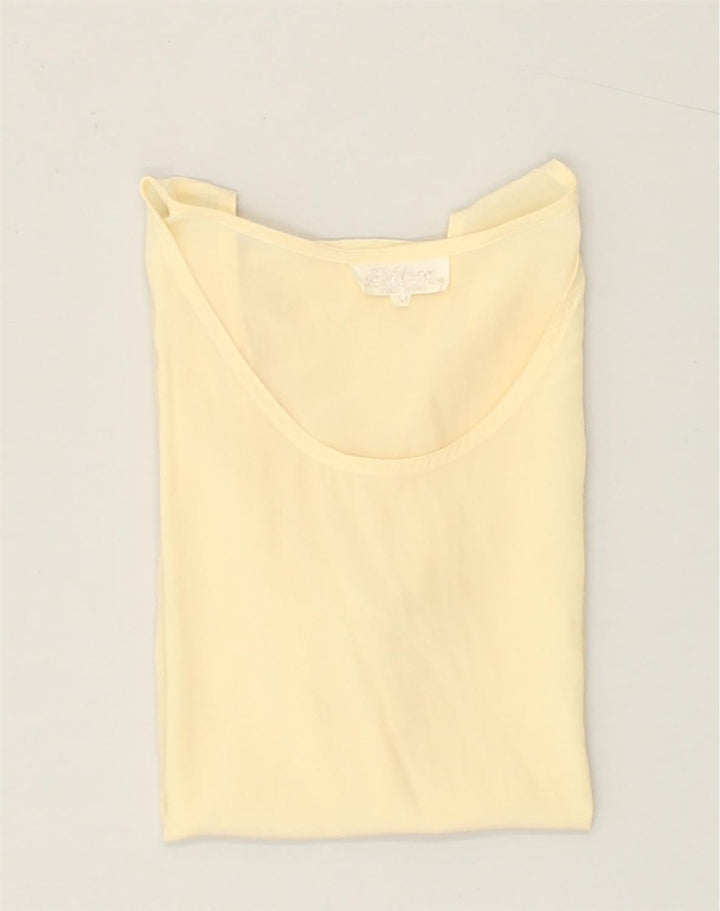 VINTAGE Womens Sleeveless Blouse Top UK 14 Medium Yellow | Vintage Vintage | Thrift | Second-Hand Vintage | Used Clothing | Messina Hembry 