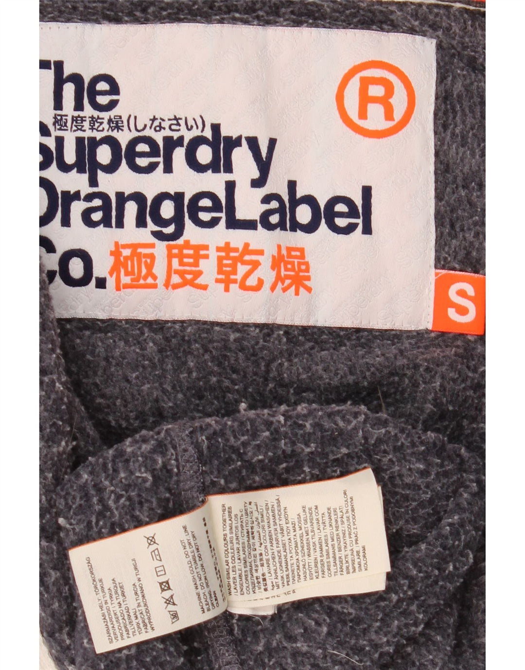 Maglione con cappuccio e zip da uomo Superdry in cotone chiazzato grigio piccolo