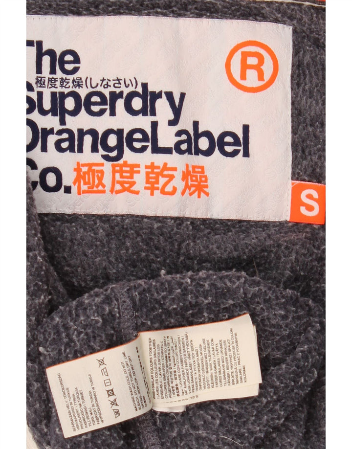 Maglione con cappuccio e zip da uomo Superdry in cotone chiazzato grigio piccolo