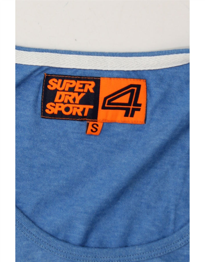 SUPERDRY Womens Graphic Vest Top UK 10 Small Blue Cotton Vintage Superdry and Second-Hand Superdry from Messina Hembry 