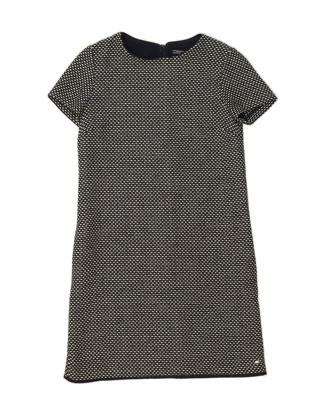 TOMMY HILFIGER Womens Abstract Pattern Basic Dress US 8 Medium Navy Blue Vintage Tommy Hilfiger and Second-Hand Tommy Hilfiger from Messina Hembry 