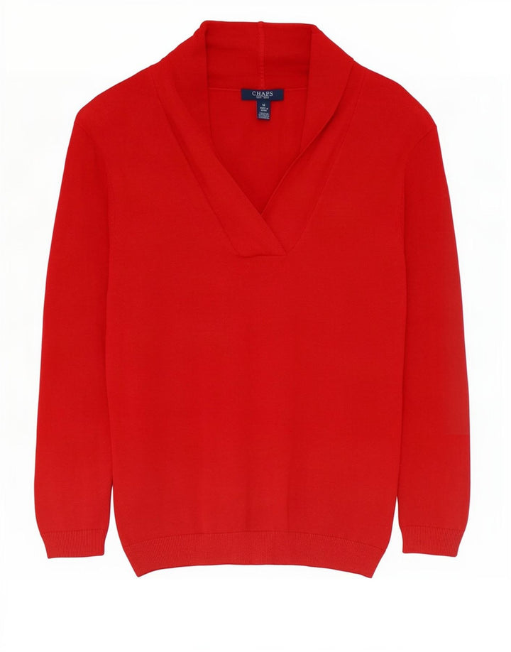 Maglione da donna Chaps con collo a scialle UK 12 Seta rossa media