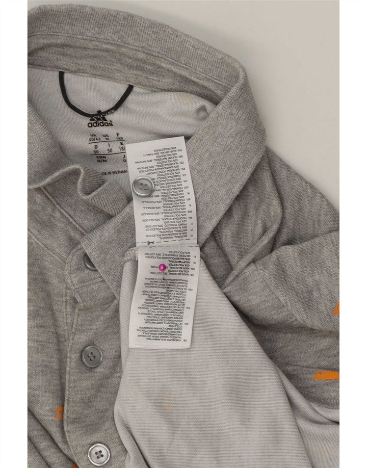 Polo Adidas da uomo con motivo astratto UK 40/42 Cotone grigio medio