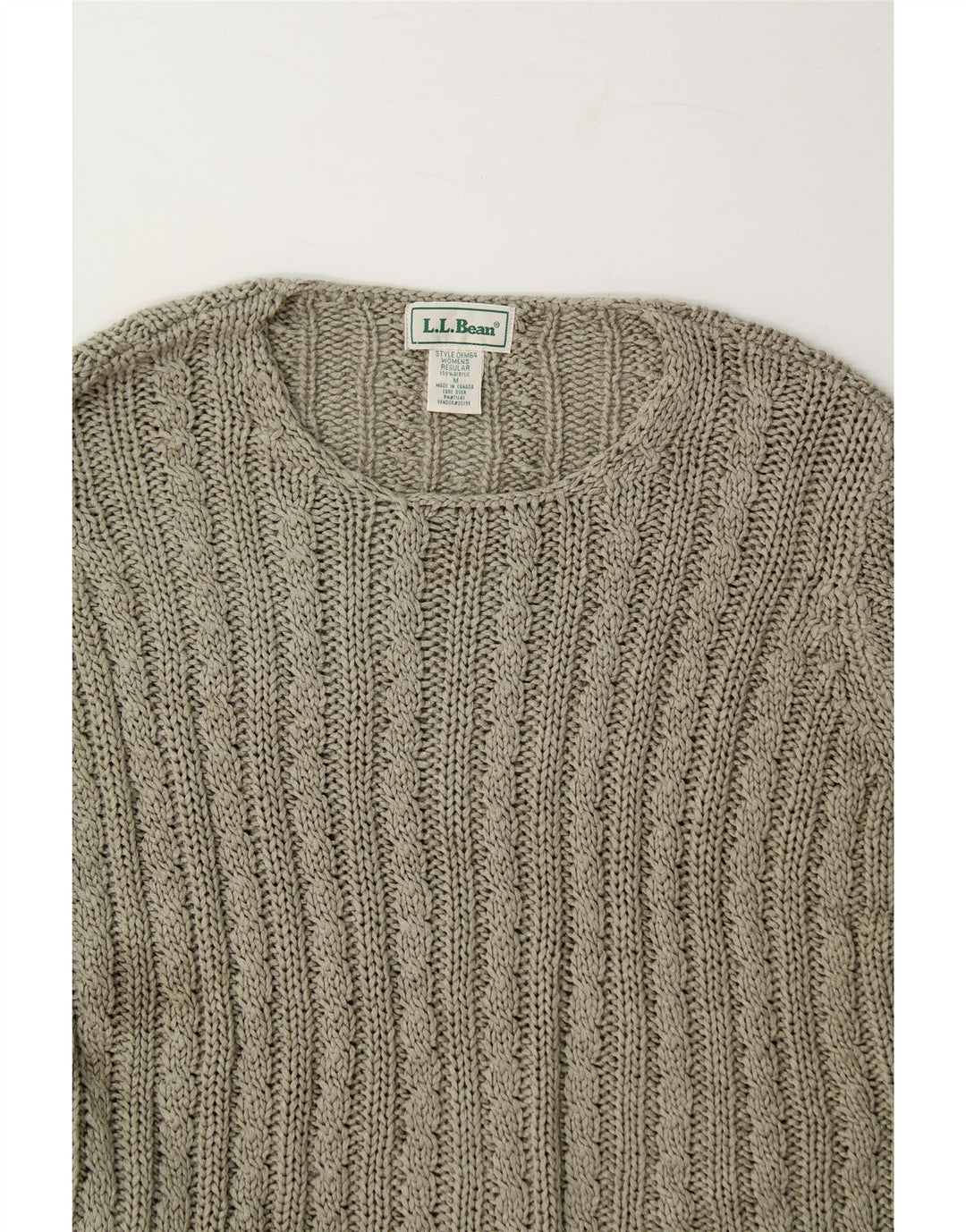 L.L.BEAN Womens Boat Neck Jumper Sweater UK 14 Medium Grey Acrylic Vintage L.L.Bean and Second-Hand L.L.Bean from Messina Hembry 