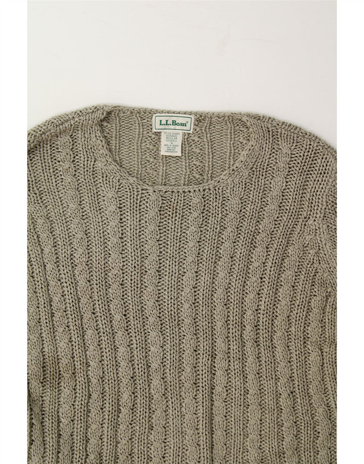 L.L.BEAN Womens Boat Neck Jumper Sweater UK 14 Medium Grey Acrylic Vintage L.L.Bean and Second-Hand L.L.Bean from Messina Hembry 