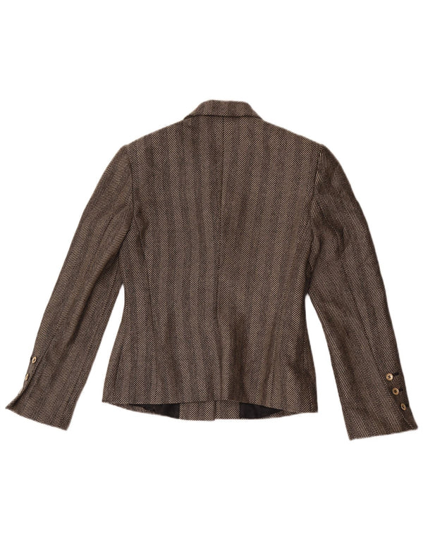 Giacca blazer da donna a 1 bottone Mariella Rosati UK 10 piccola a righe grigie
