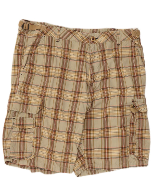Pantaloncini cargo da uomo Marlboro Classics W38 XL in cotone a quadri verdi
