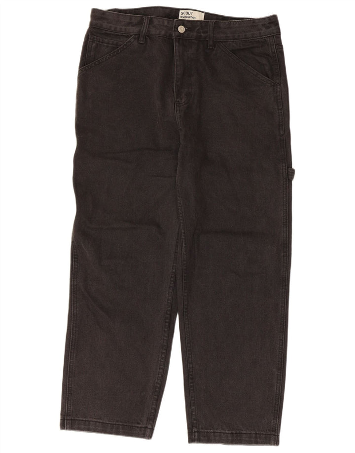 Jeans dritti cargo da uomo Scout W34 L26 cotone nero