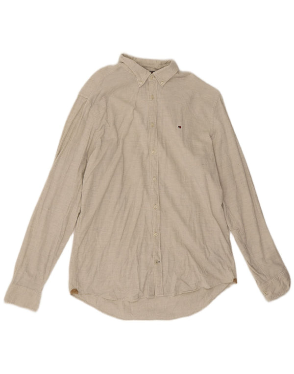 Camicia da uomo vestibilità regolare in velluto a coste Tommy Hilfiger grande cotone beige