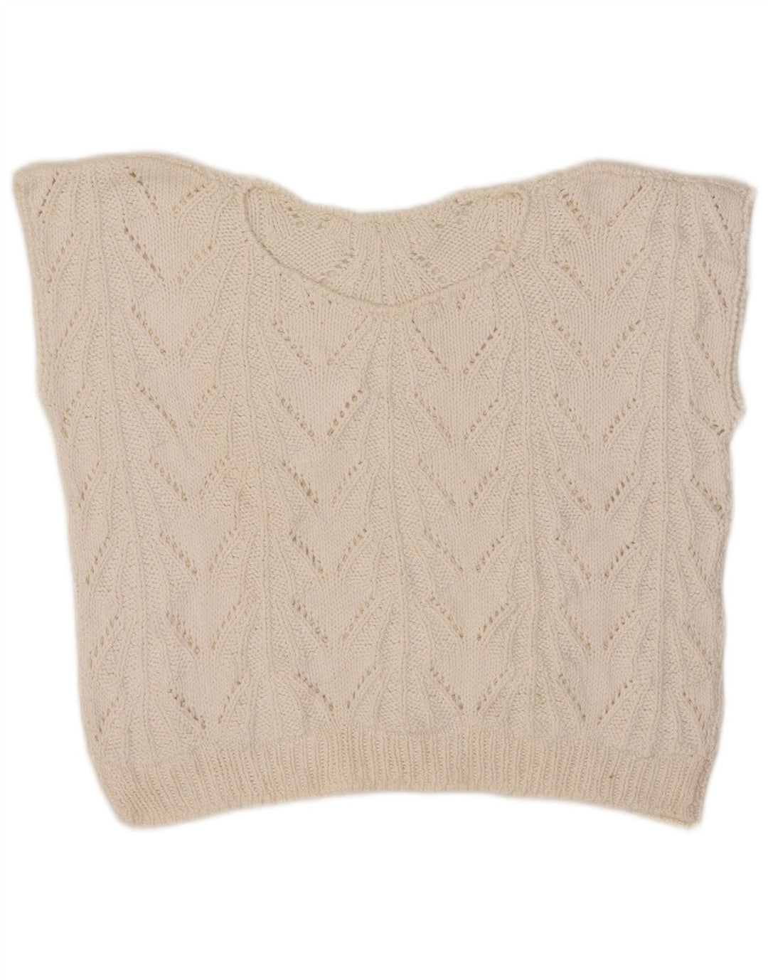 Canotta corta da donna vintage UK 12 bianca media