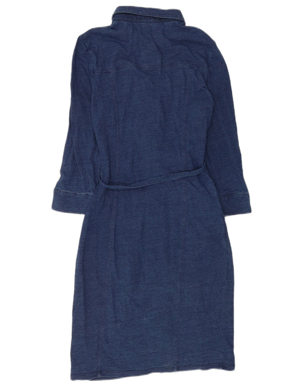 Abito camicia da donna con maniche a 3/4 Boden UK 6 XS cotone blu navy