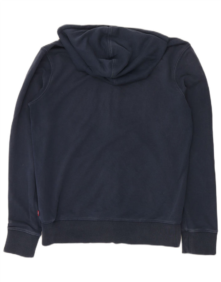 LEVI'S Felpa con cappuccio con zip grafica da uomo in cotone medio blu navy