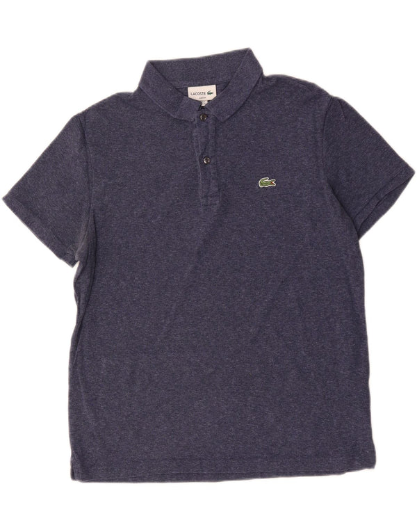 Polo LACOSTE da uomo slim fit taglia 6 XL cotone screziato blu navy
