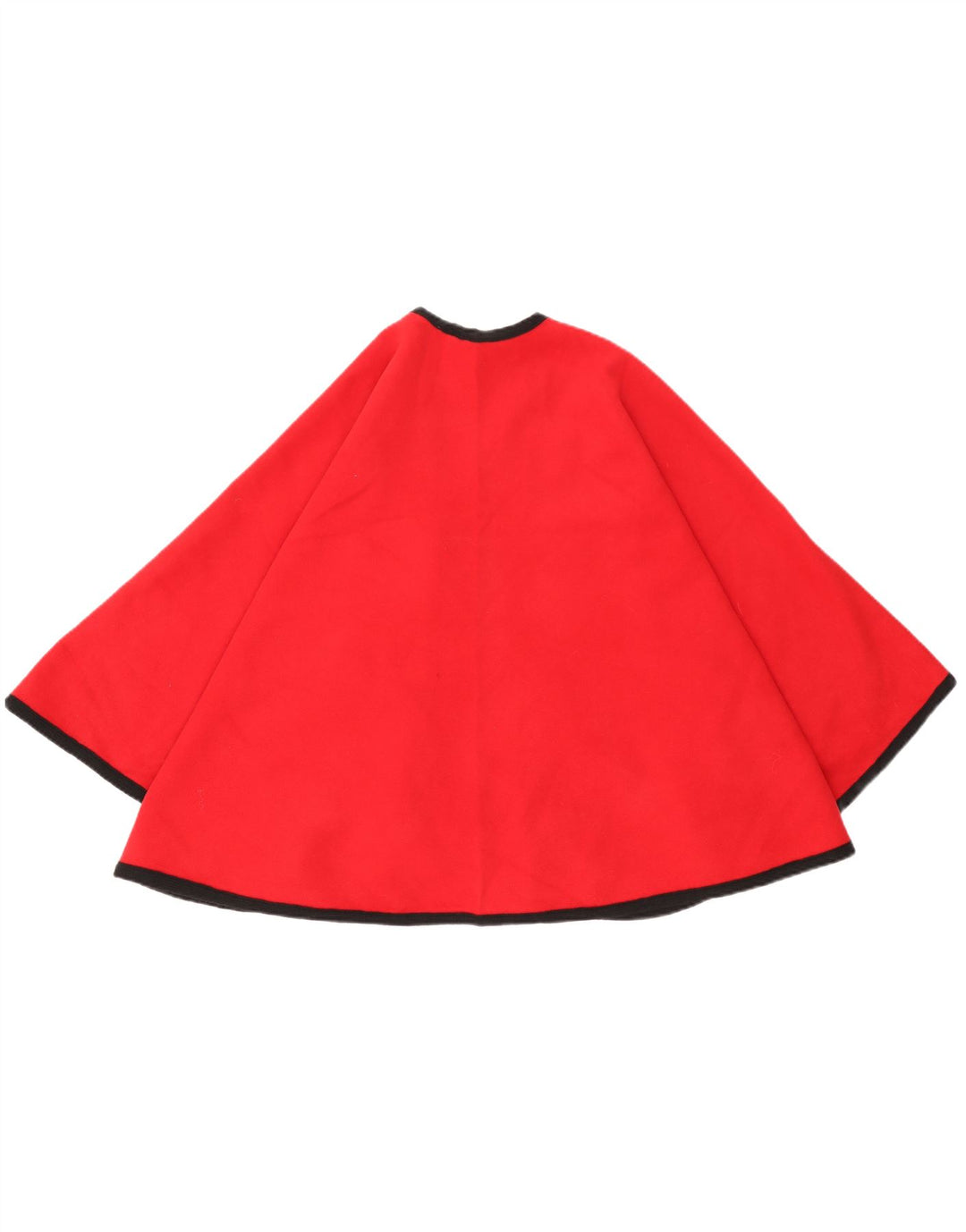 Cappotto poncho aperto da donna vintage con maniche a 3/4 UK 16 grande rosso