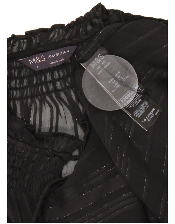 Top trasparente oversize a maniche lunghe da donna Marks & Spencer UK 6 XS Nero