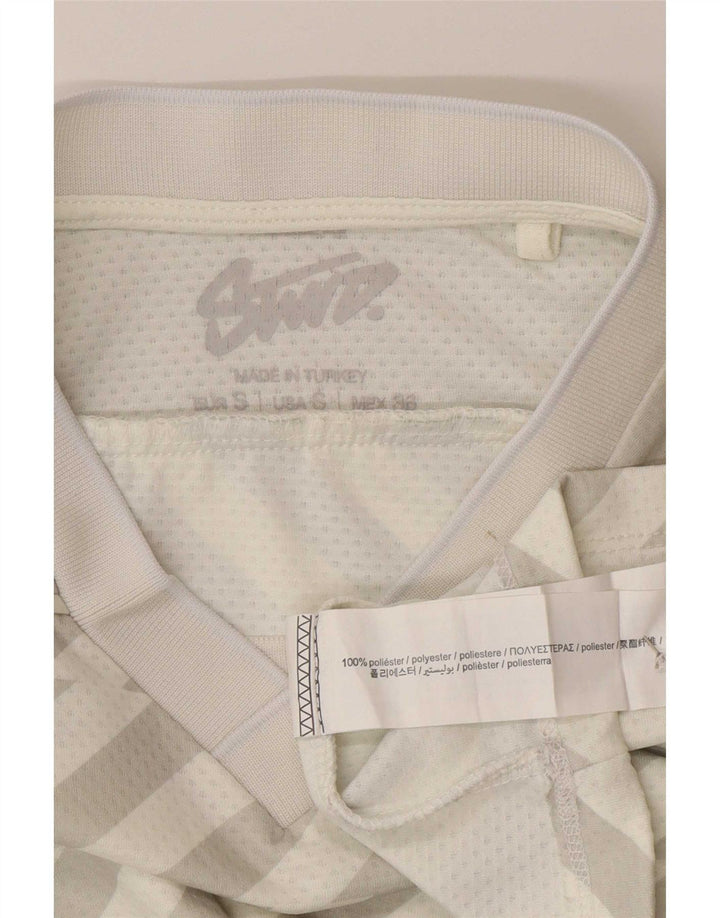 STWD Top da uomo con vestibilità ampia e grafica a maniche lunghe, piccolo, bianco sporco, geometrico