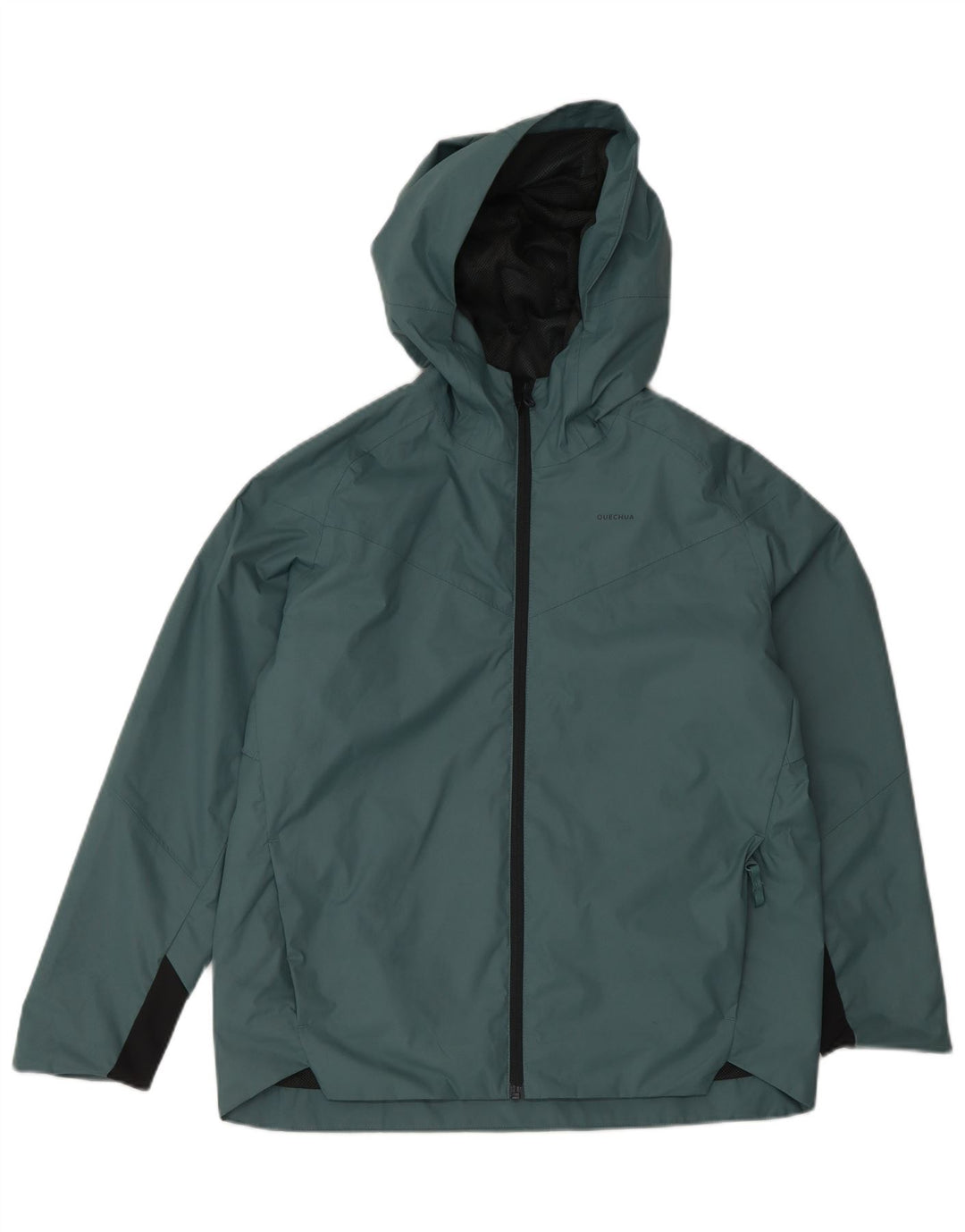 DECATHLON Giacca antipioggia bambino Quechua con cappuccio 12-13 anni Poliestere verde