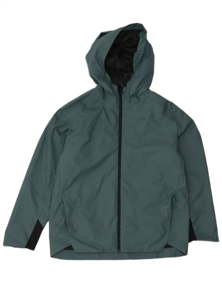 DECATHLON Giacca antipioggia bambino Quechua con cappuccio 12-13 anni Poliestere verde
