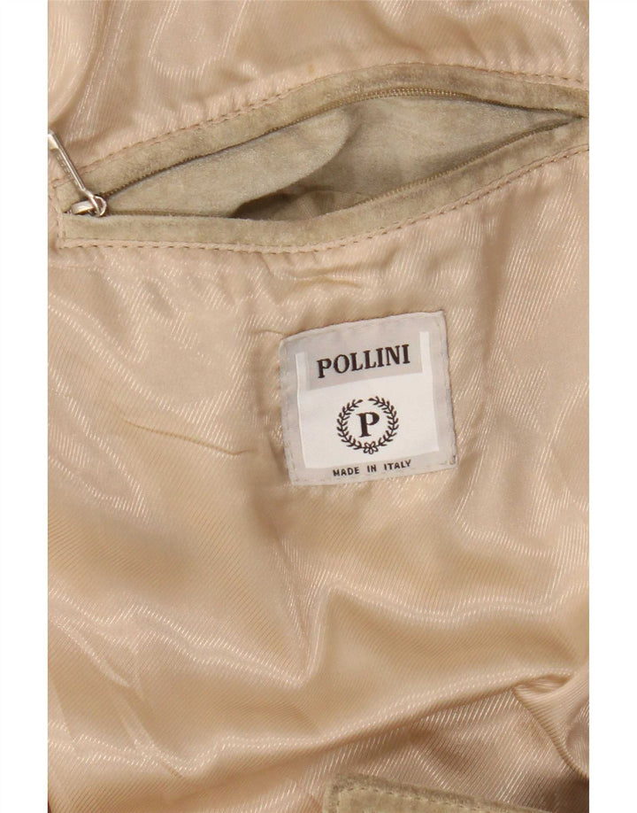 Giacca in pelle scamosciata da uomo Pollini UK 38 in pelle verde medio