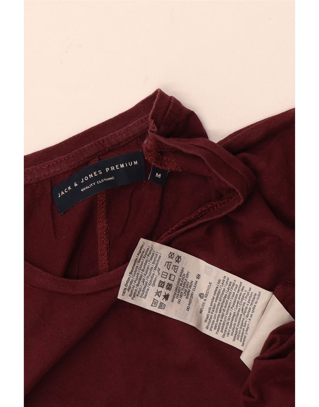 T-shirt da uomo Jack & Jones Top in cotone bordeaux medio