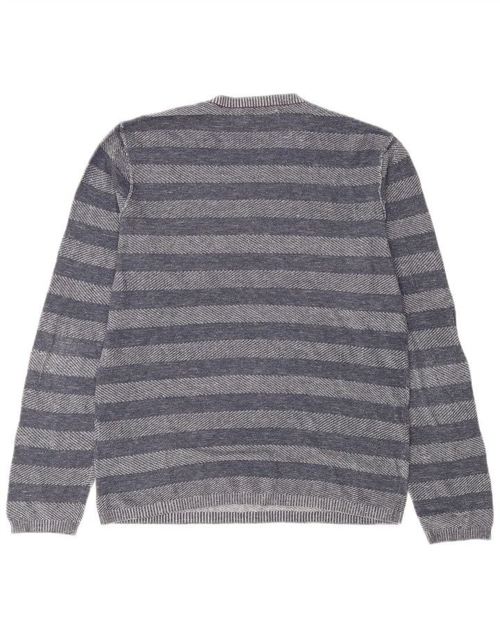 Maglione maglione girocollo da uomo Jack & Jones a righe blu navy medie
