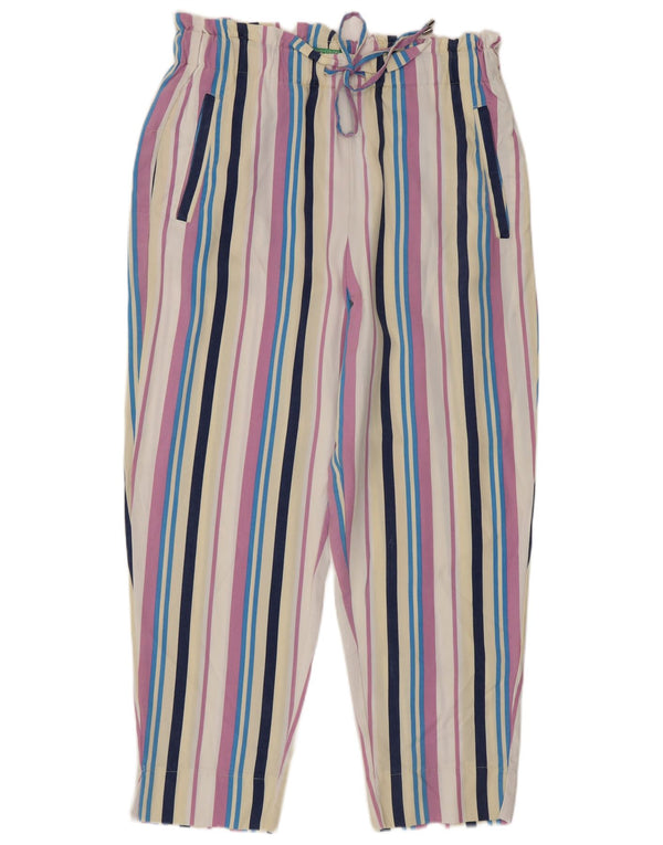 Pantaloni cropped da donna Benetton medi W30 L26 a righe multicolori