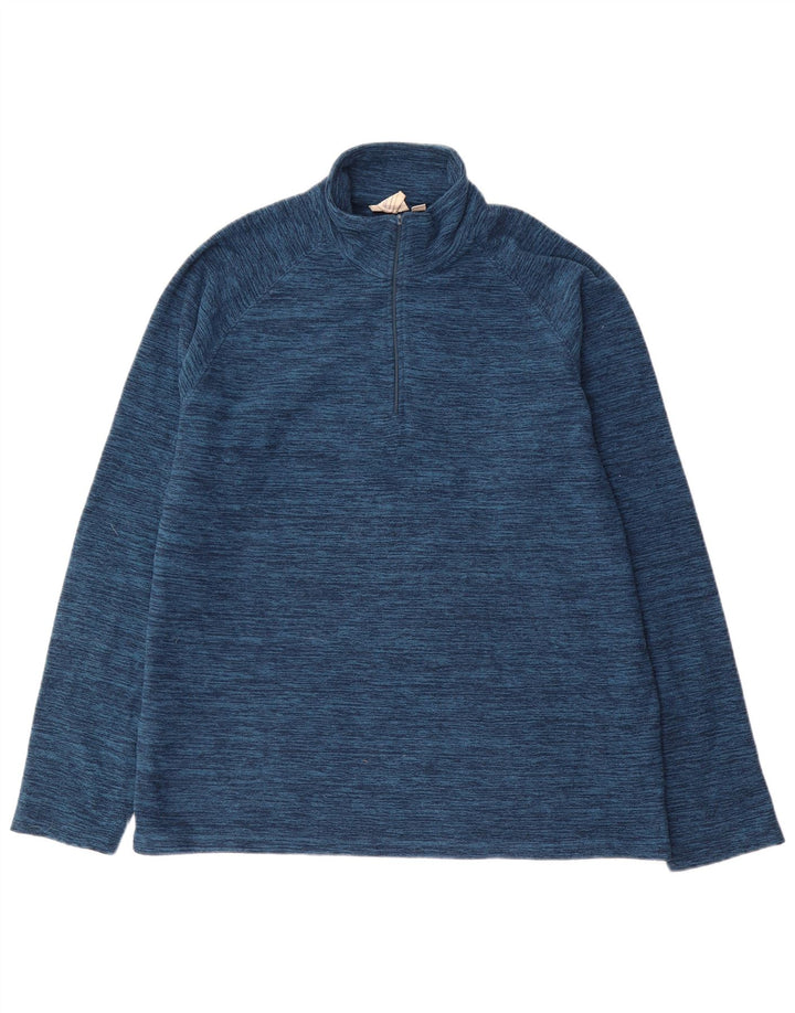 Mountain Warehouse Maglione in pile da uomo con collo con zip, grande poliestere chiazzato blu
