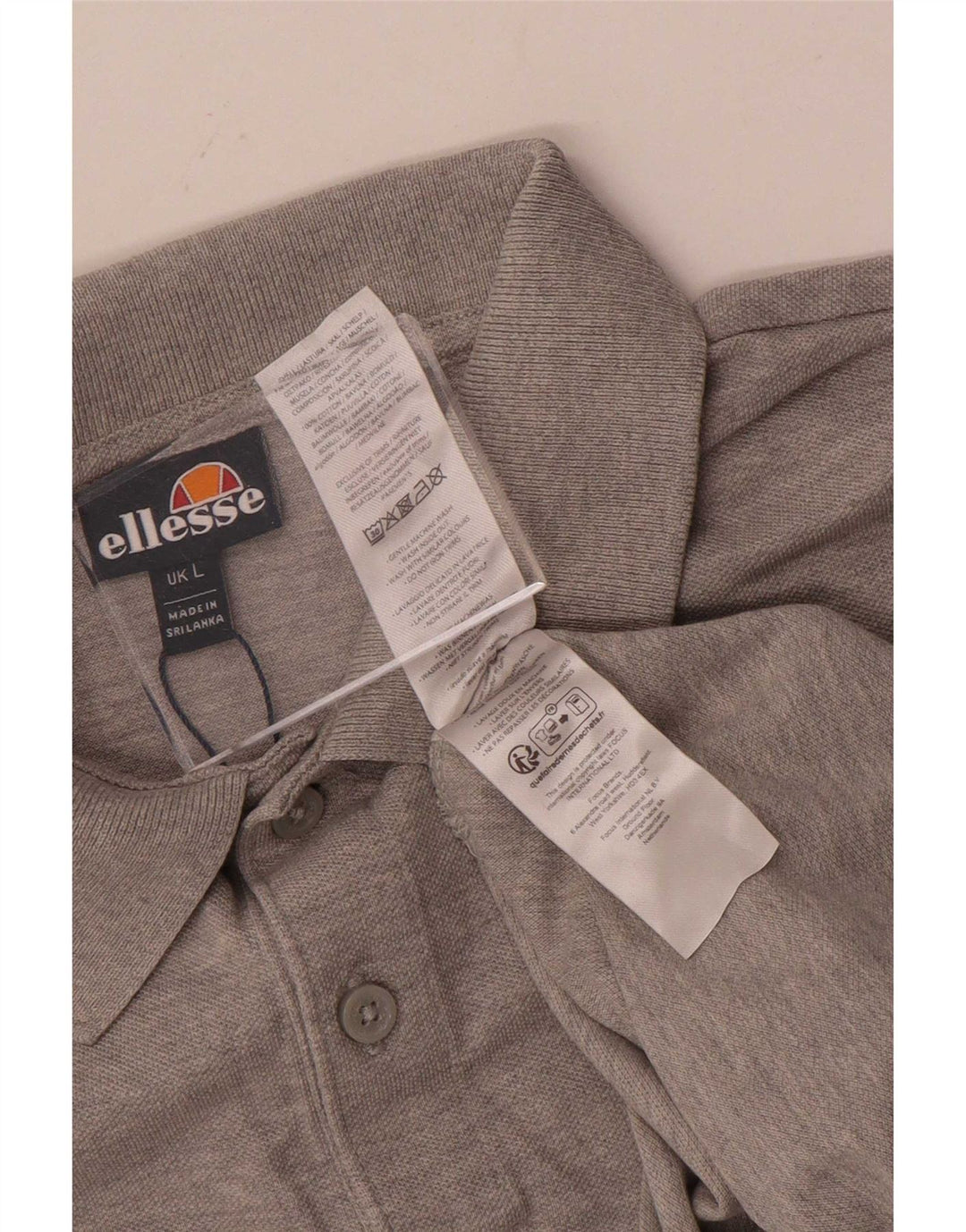 Polo da donna Ellesse UK 16 grande in cotone grigio