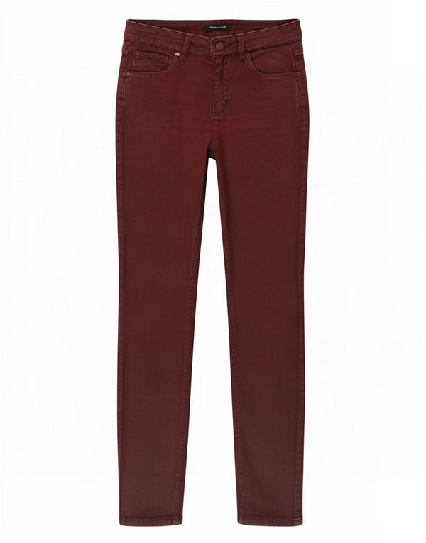 Massimo Dutti Womens Skinny Jeans EU 38 Small W28 L28 Burgundy Cotton