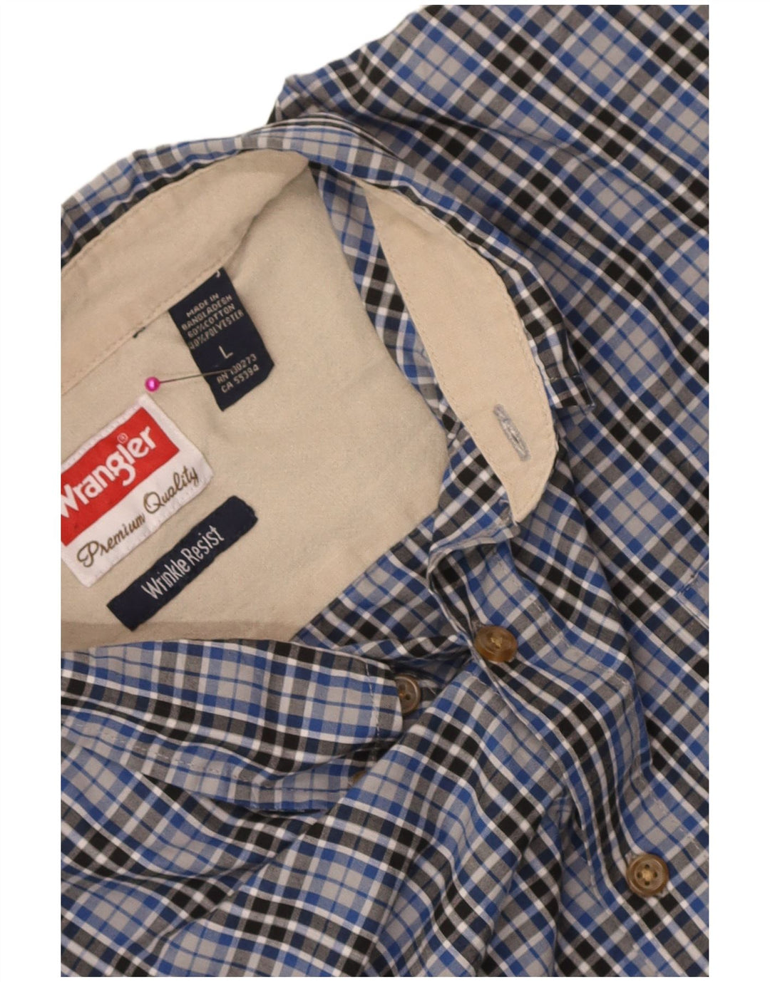Camicia da uomo Wrangler in cotone a quadri grandi blu