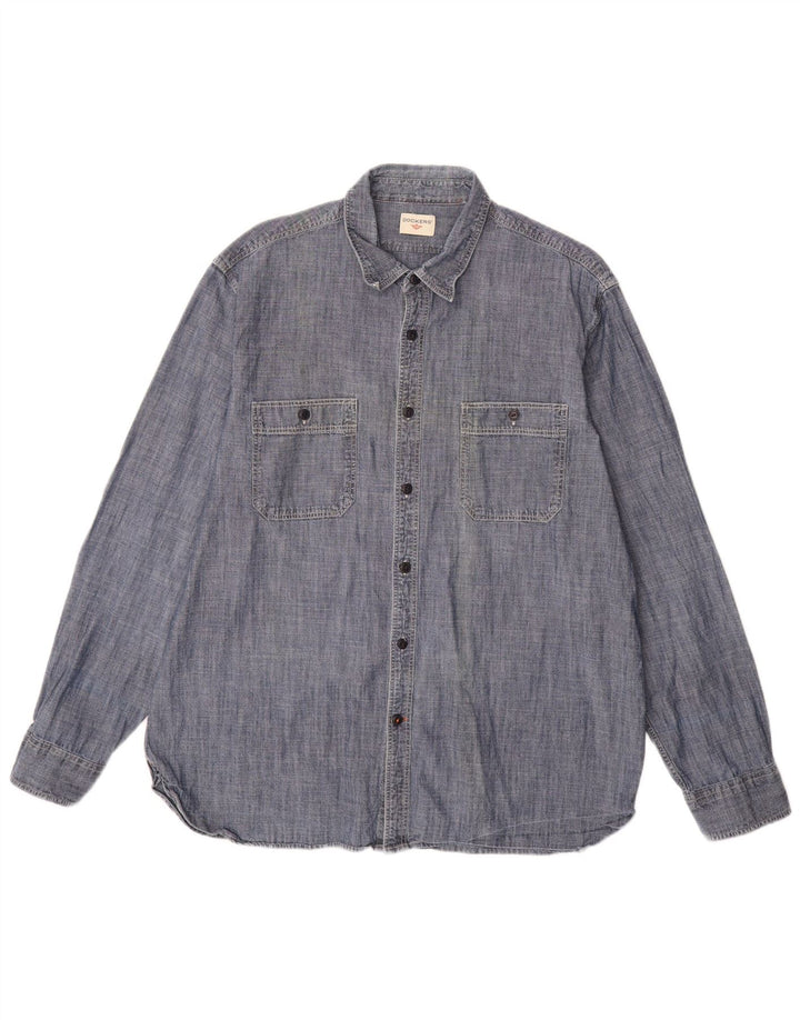 DOCKERS Camicia da uomo grande blu navy