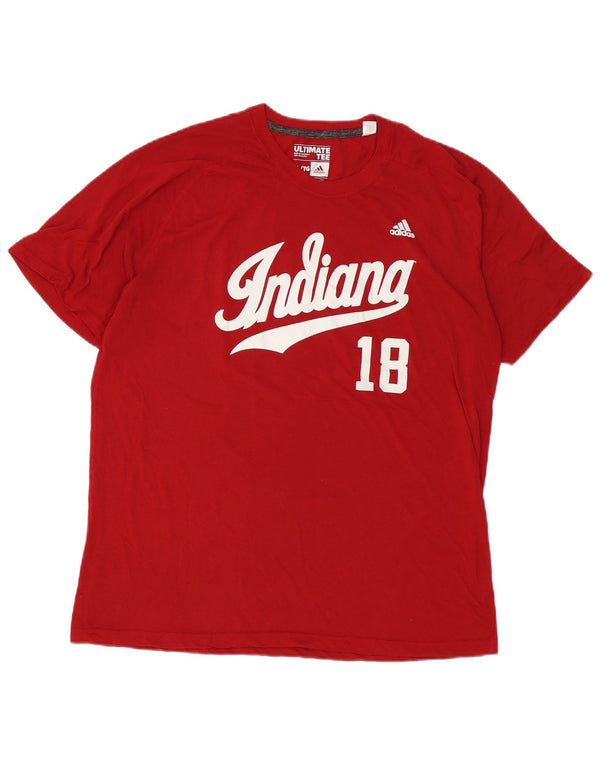 T-shirt grafica Adidas da uomo Indiana Top XL rosso poliestere