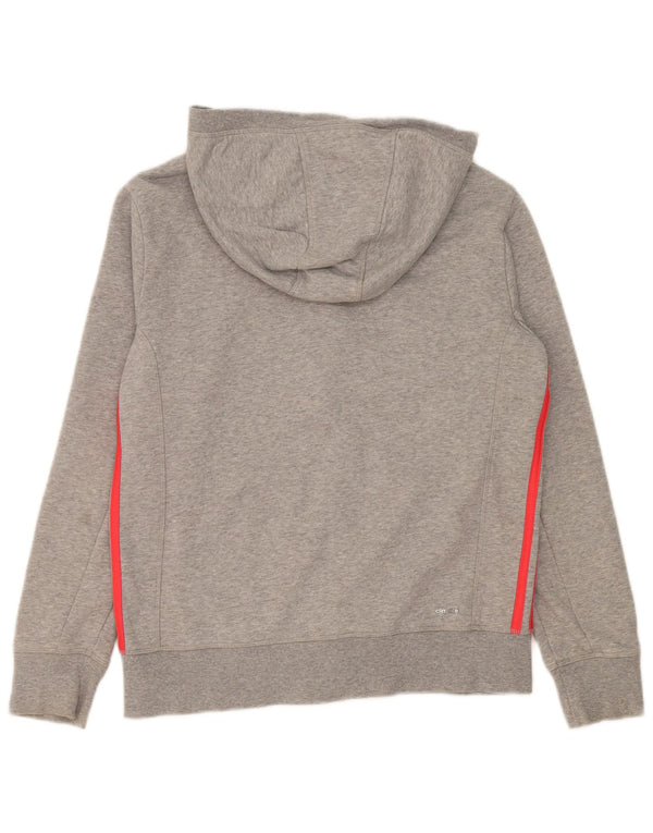 Felpa con cappuccio e zip Adidas Climalite da donna UK 16/18 Large Grey Flecked