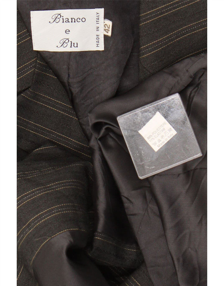 Giacca Blazer a 2 Bottoni da Donna Bianco e Blu IT 42 Grigio Medio a Righe