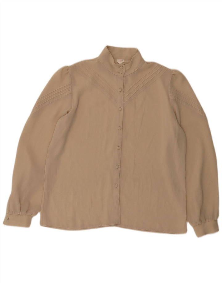 Camicetta camicia vintage da donna IT 42 Poliestere beige medio
