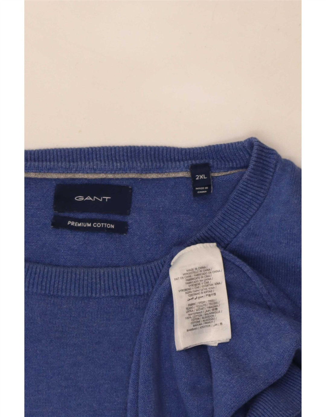 Maglione maglione girocollo da uomo Gant 2XL cotone blu