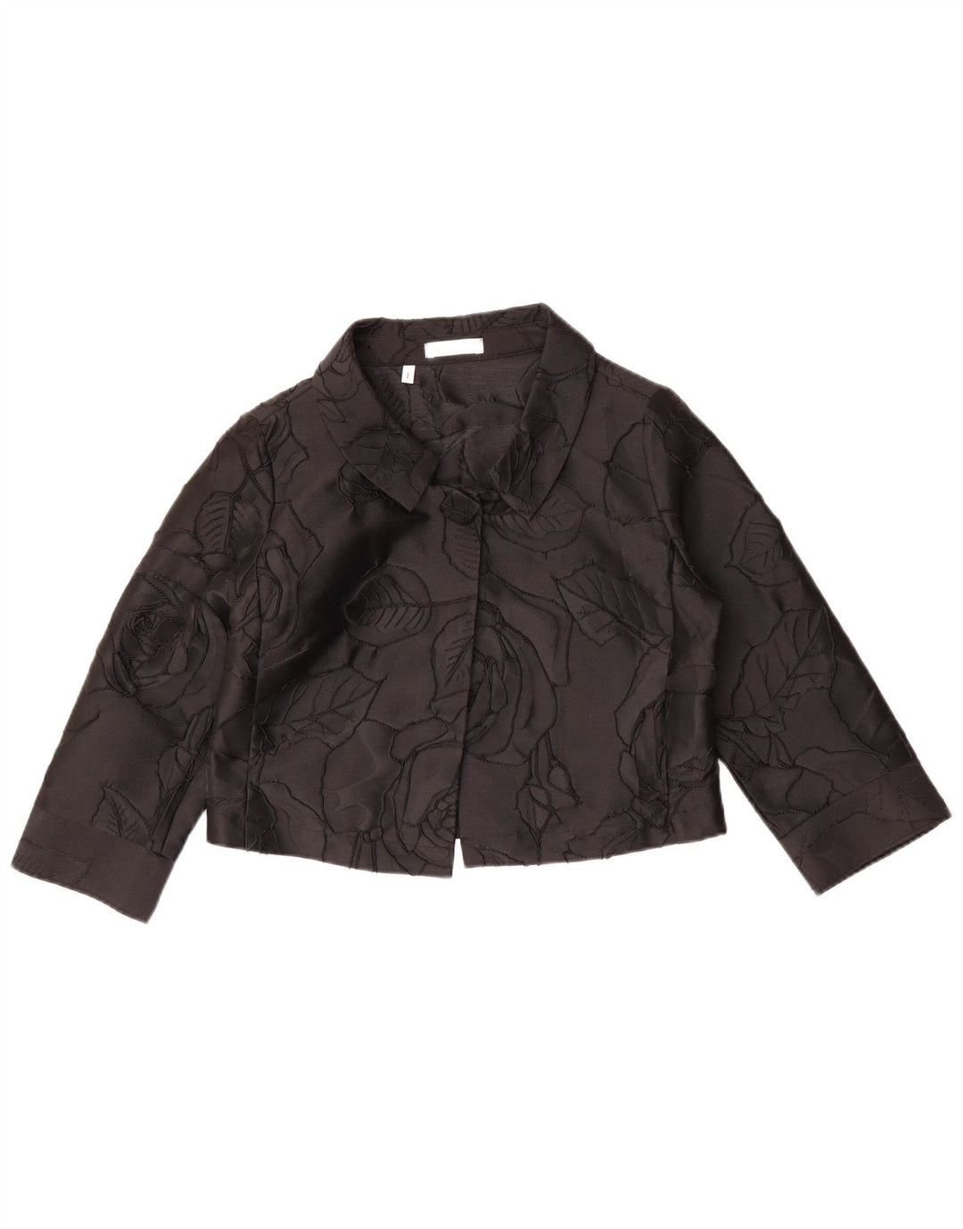 Naracamicie Bolero da donna con maniche a 3/4 Top UK 8 Piccolo poliestere floreale nero