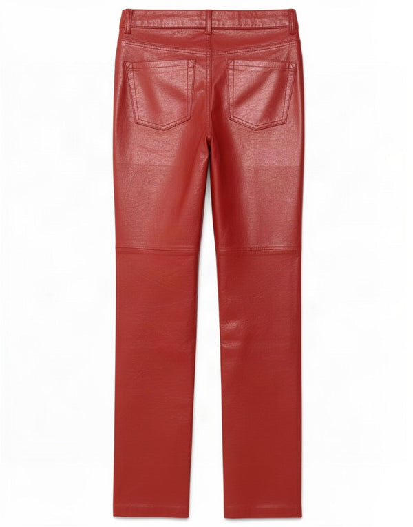 Pantaloni in pelle Bootcut da donna Gap US 4 Small W28 L30 Bordeaux