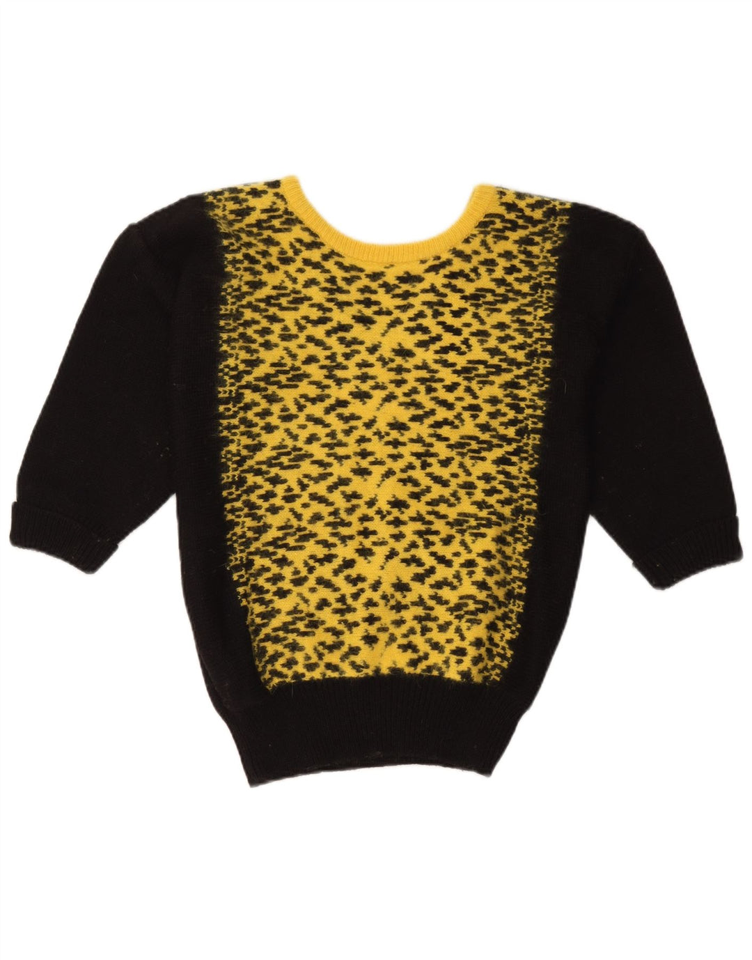 Oui maglione da donna con scollo a V UK 14 blocco colore nero medio