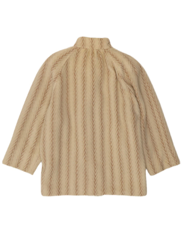 Montgomery oversize da donna Arezia UK 20 2XL Lana a spina di pesce beige