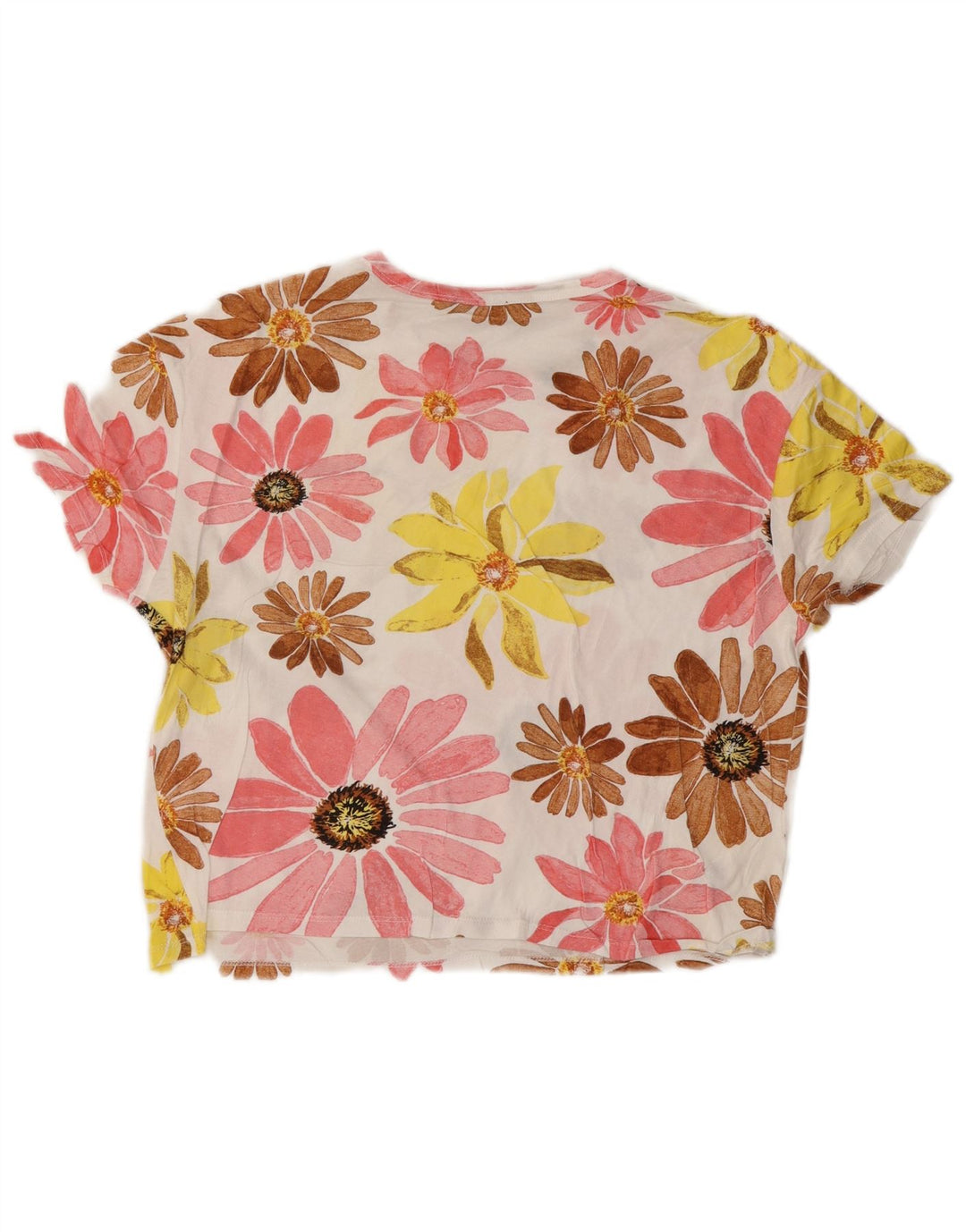ZARA T-shirt grafica oversize da donna UK 10 piccola floreale multicolore