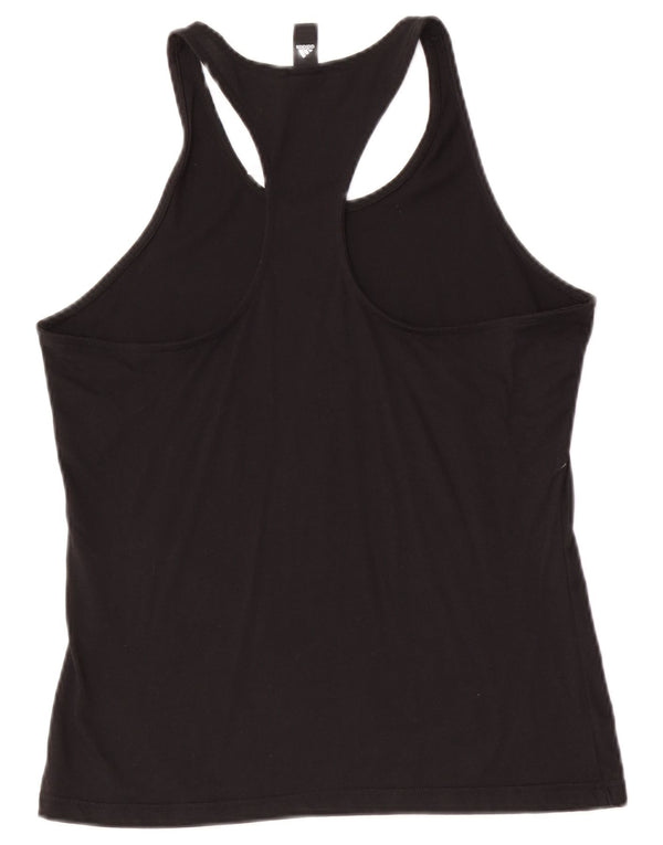 Canotta grafica da donna Adidas UK 16/18 grande cotone nero