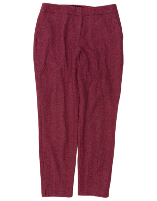 BODEN Womens Slim Cropped Trousers W27 L25  Pink Herringbone Wool