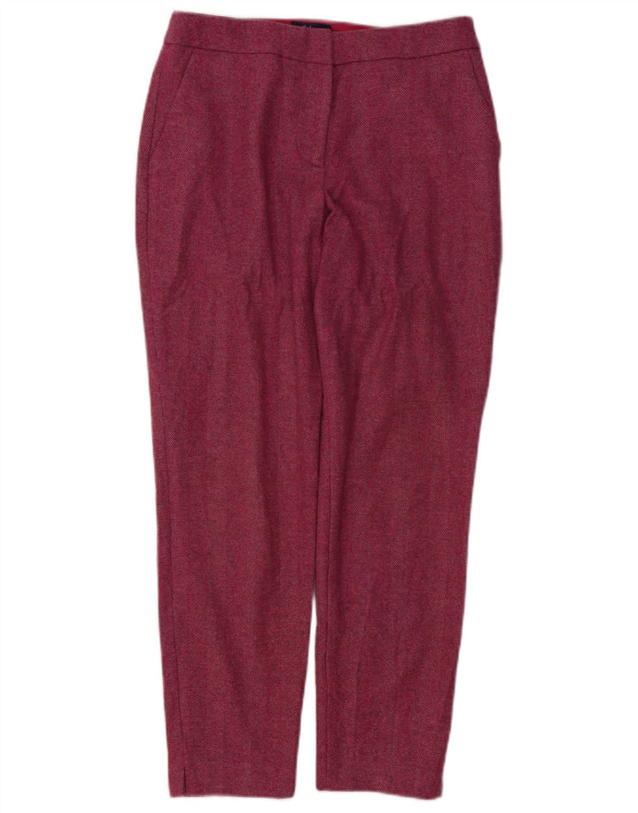 BODEN Womens Slim Cropped Trousers W27 L25  Pink Herringbone Wool