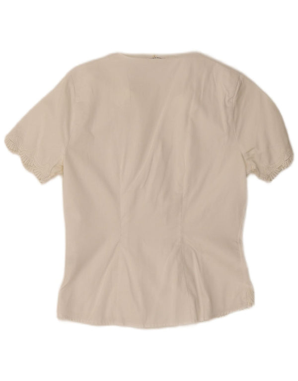 Camicetta a maniche corte da donna Naracamicee UK 10 piccola in cotone bianco