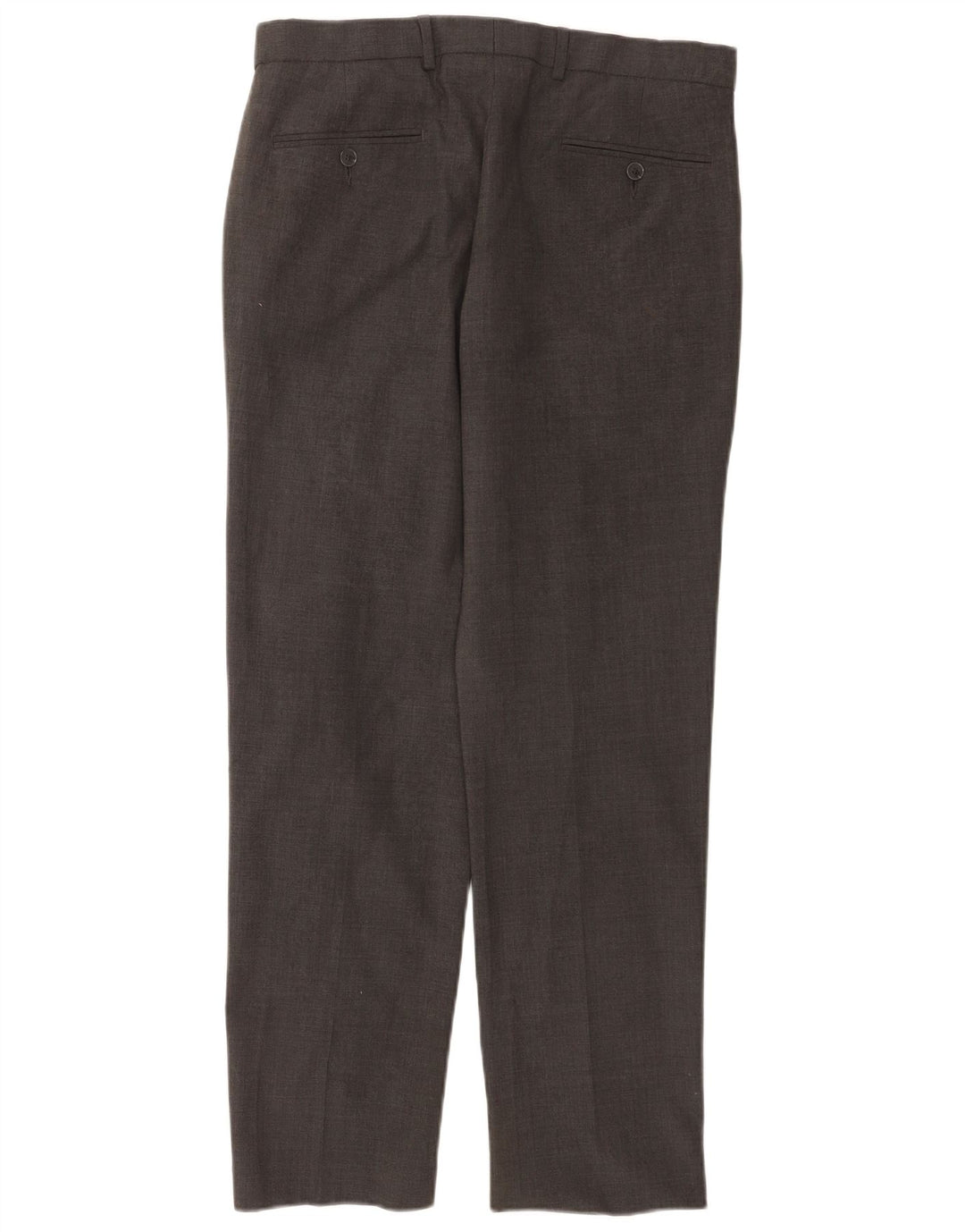 Pantaloni da abito dritti da uomo Marks & Spencer W32 L31 lana grigia