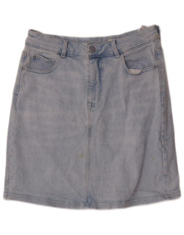 Marks & Spencer Womens Denim Skirt UK 8 Small W26  Blue Cotton