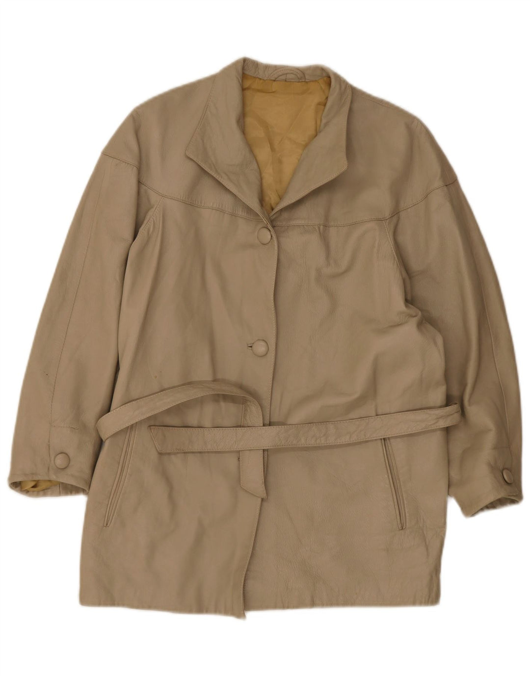 Giacca in pelle vintage da donna EU 40 Beige medio