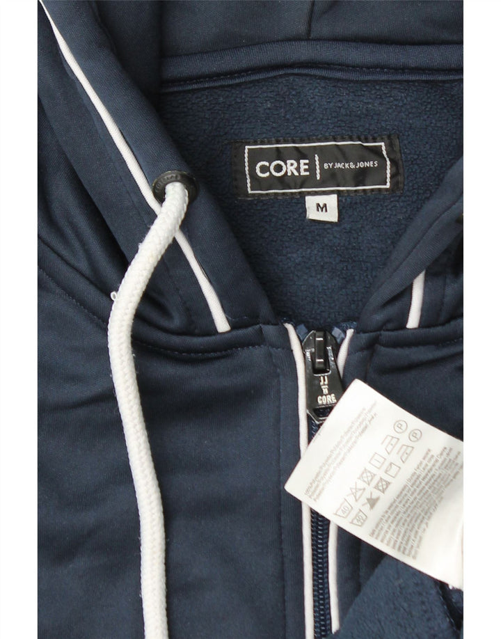 Jack & Jones Felpa con cappuccio con zip grafica da uomo Poliestere medio blu navy